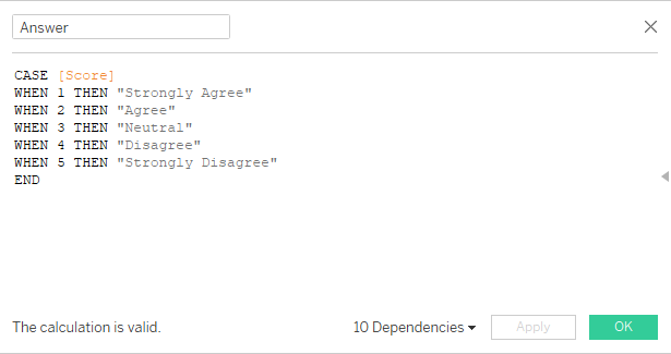Answer - Calculated Field