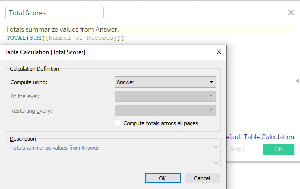 Total Scores - Calculated Field